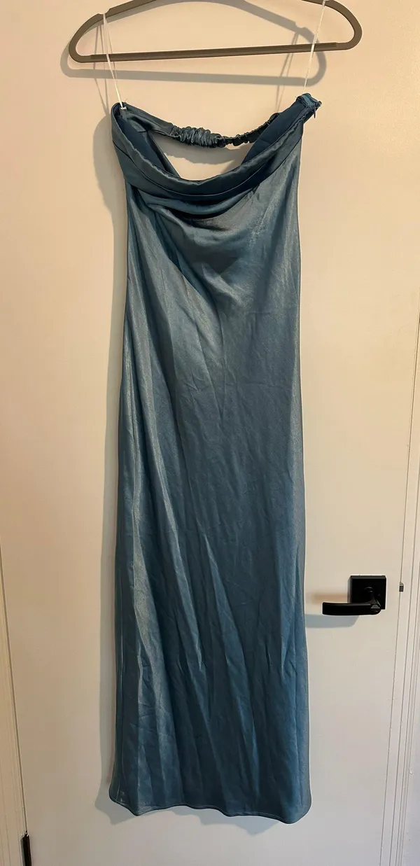 Amazon Satin Silk Backless Tube Top Maxi Dress - Image 5