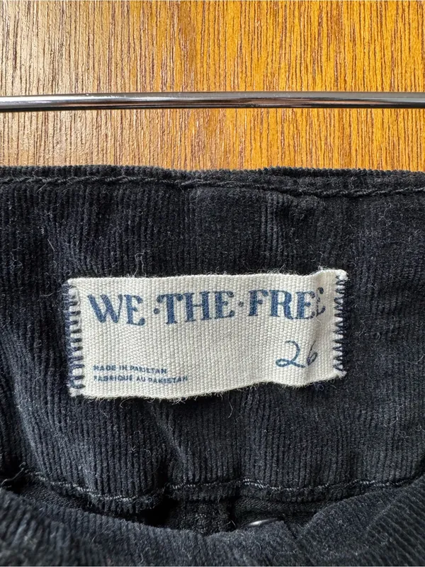 Free People We The Free Jayde Cord Flare Jeans Corduroy Beluga Black 26 - Image 7