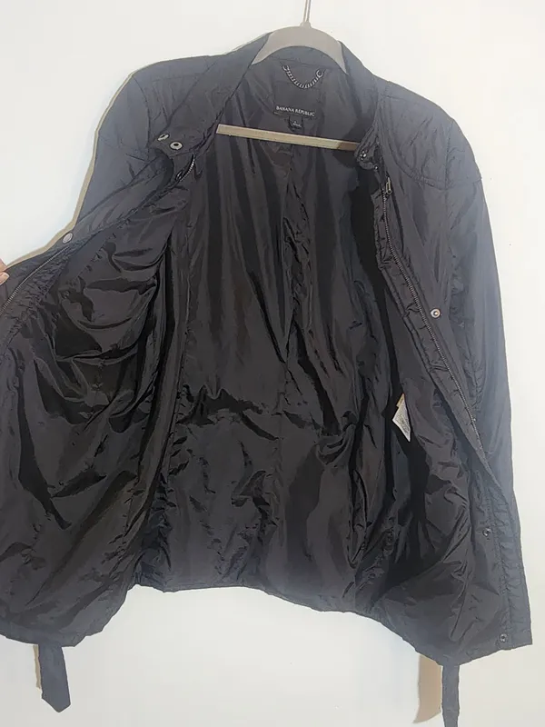 Banana Republic Womens Black Utility Jacket Size Large Flaw - Image 6