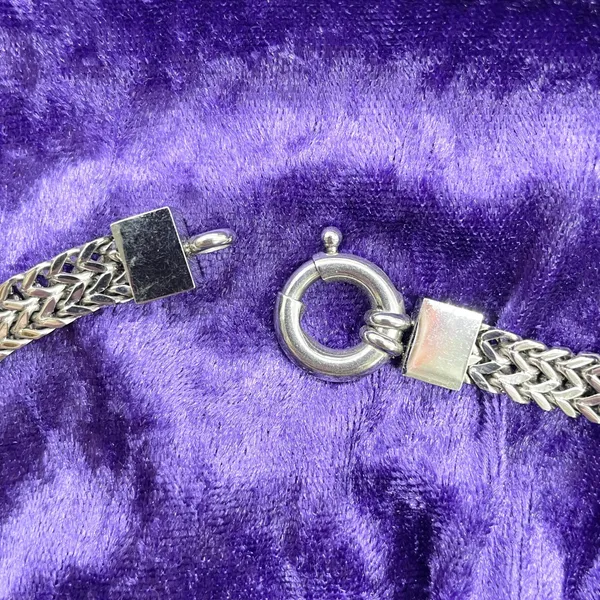Herringbone Chain Necklace Silver Tone‎ Fashion Jewelry Chunky Braided 16" - Image 5