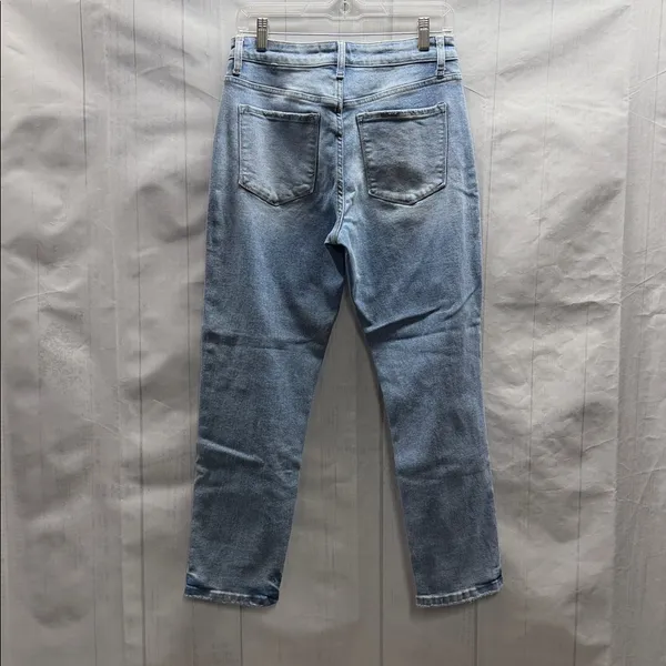 Vervet Blue Denim Distressed Knee High Rise Stretch Boyfriend Jeans Style V2744 - Image 7