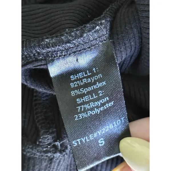 Tuckernuck Pomander Place Livia Top Small Black Henley Puff Sleeve Knit Ribbed - Image 10