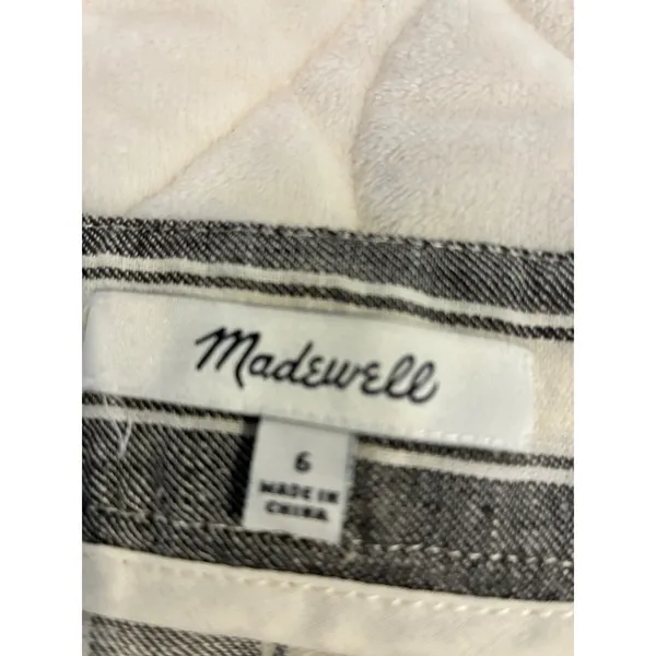 Madewell Mini‎ Skirt Striped Lace Up Front Pockets Casual Women's Size 6 - Image 3