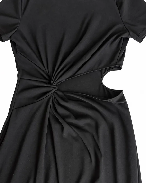 SHEIN Black Twist Cut Out Bodycon Mini Dress Size S - Image 3