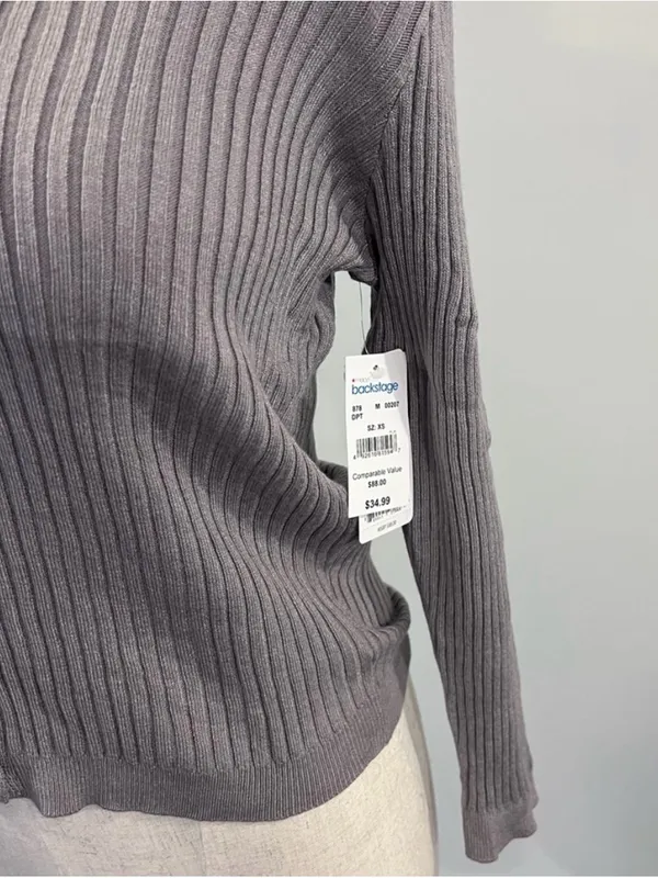 Honeydew USA Gray Ribbed up V-Neck Button Front Cardigan - Image 5