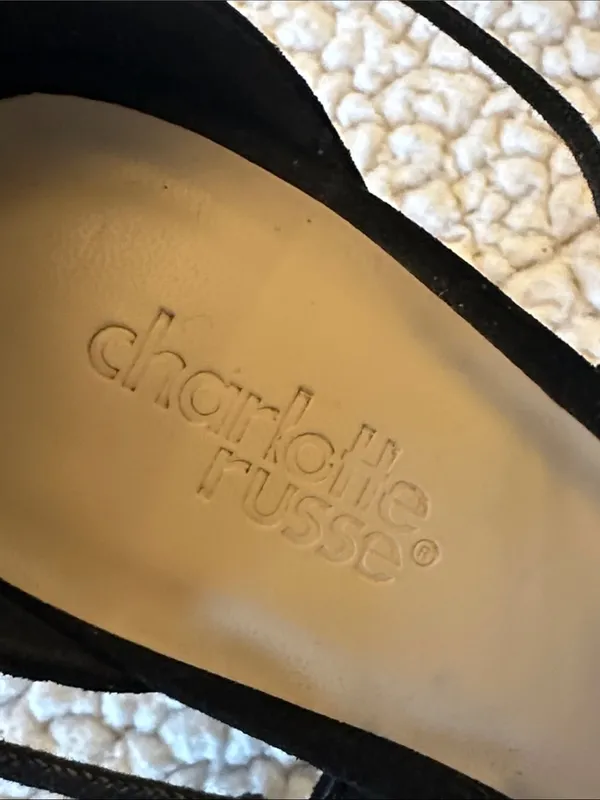 Charlotte Russe Black Pointed-Toe Lace-Up 4” Stiletto Heels Sz 7 - Image 7