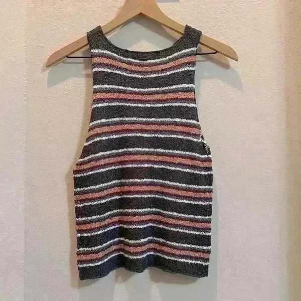 O'Neill | NWT Women's Blue Pink White Montauk Surf Stripe Flowy Sweater‎ Tank, M - Image 5