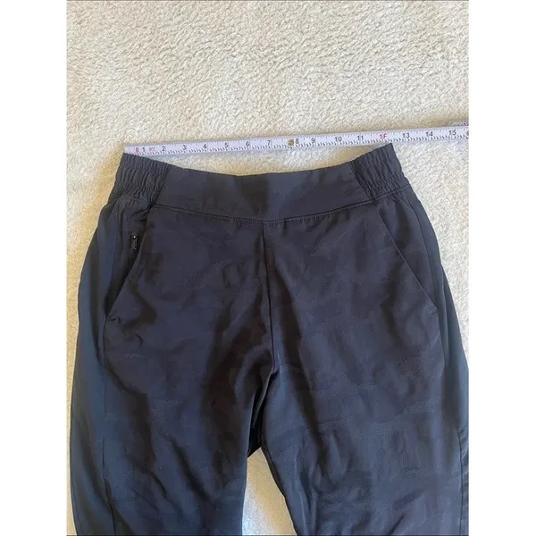 Athleta Brooklyn Textured Lined Jogger Size 4 Black Camo Travel Pants - Image 4