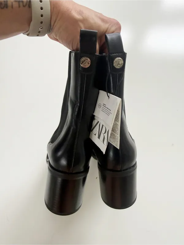 NWT Zara Black Ankle Boots size 7.5 - Image 3