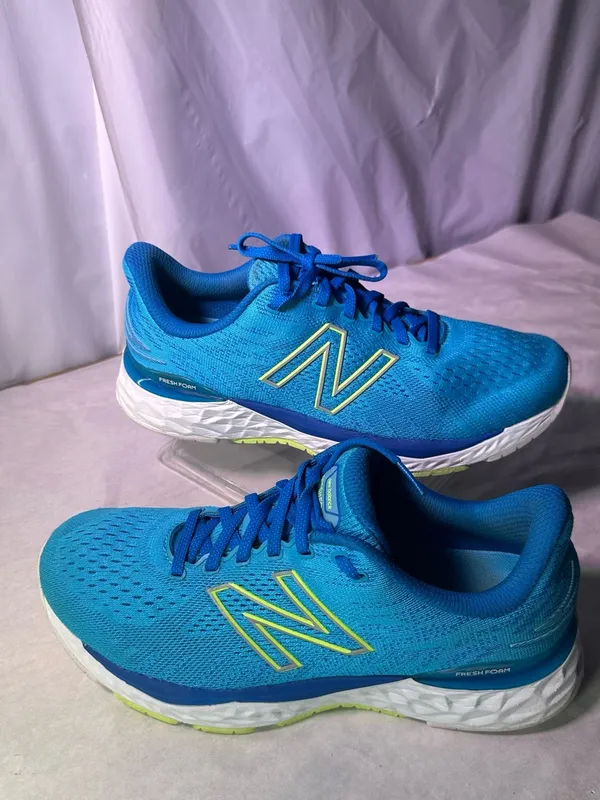 New Balance Blue Athletic Sneakers with Lime Accents - Image 2
