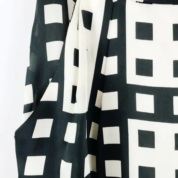 Ophelia Vintage Black & White Geometric Strapless Mini Dress Sundress Womens S - Image 3