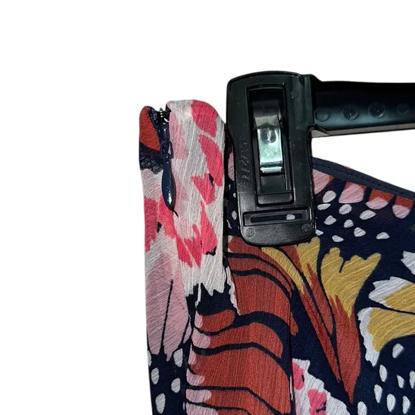 Boden Butterfly Print Midi Skirt US 8 UK 12 NWT A-Line‎ Flared Pull-On Navy Pink - Image 3