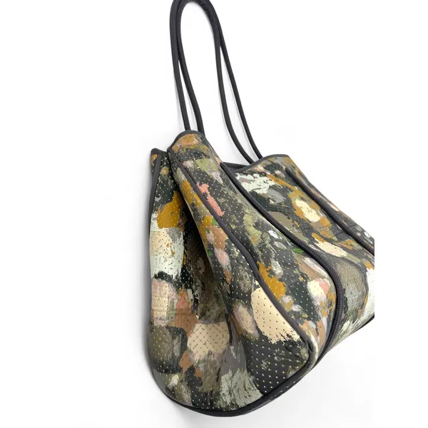 ANTHROPOLOGIE Hazel Tote Bag Tote neoprene Beach SHoulder Abstract Womens - Image 5