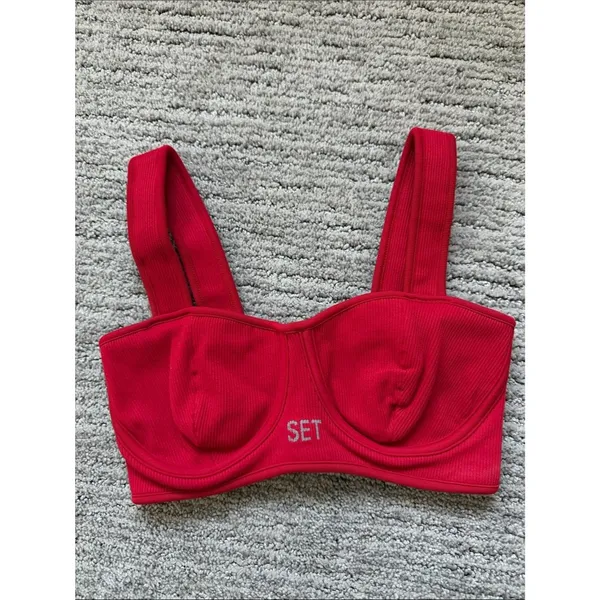 SET Active Sculpt Flex Contour Sports Bra Red Size XS - Image 2