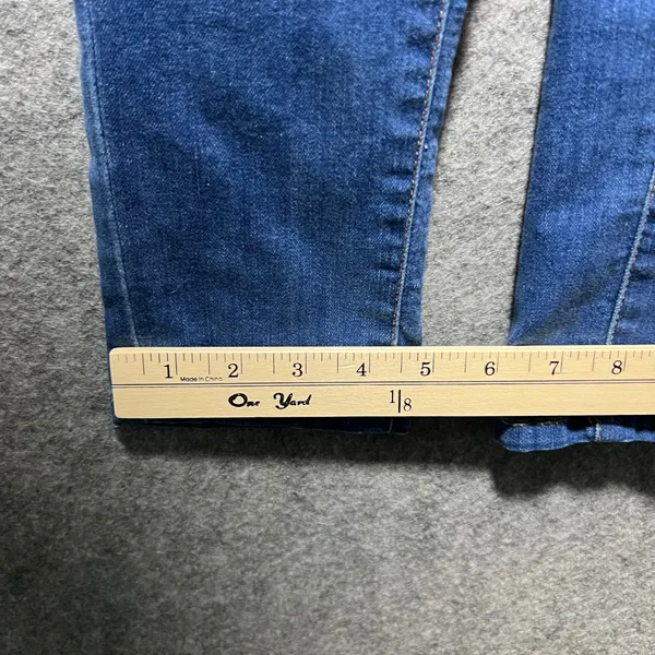 Wax Jean Distressed Denim Overalls Medium‎ Wash Skinny Leg Blue M - Image 5