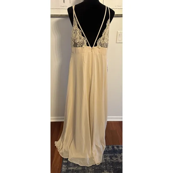 Azazie "Thana" Dress Champagne~Bridesmaid Formal Event Prom Wedding Size A16 NEW - Image 4