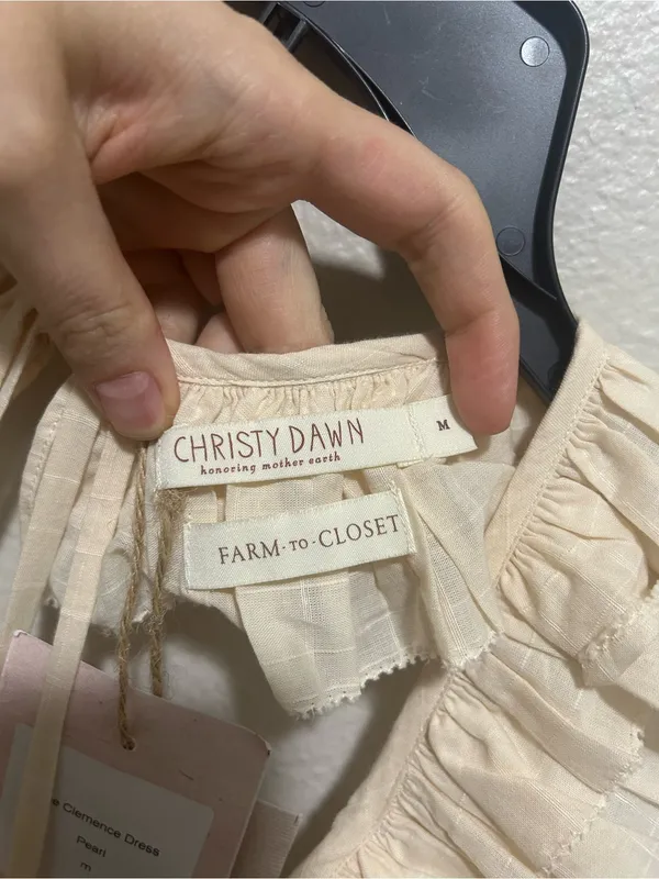 NWT Christy Dawn Clemence Pearl Dress Regenerative Organic Cotton Midi Medium - Image 16