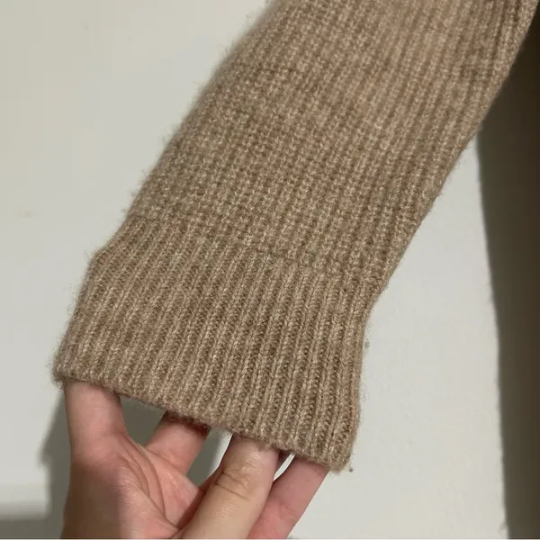 Quince Mongolian Cashmere Oversized Tan Cardigan Sweater Small Minimal Neutral - Image 5