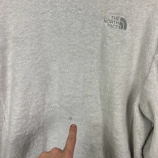 Womens Pale Gray The North Face Lightweight Fleece Jacket Size Large - Image 4