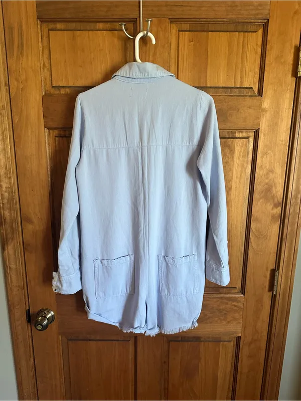 Show Me Your MuMu Light Blue Denim Romper size small - Image 6