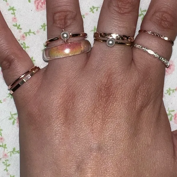 Daiso Mixed Metal Thin Stackable Rings - Image 2