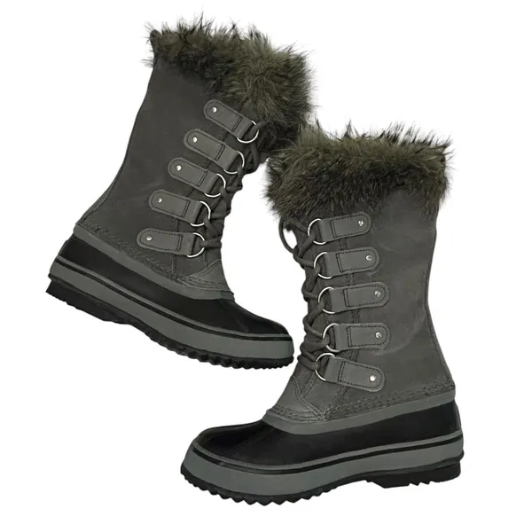 Sorel Joan of Arctic Waterproof Winter Boots Quarry Gray Fur NL3481-052 Snowcore - Image 4