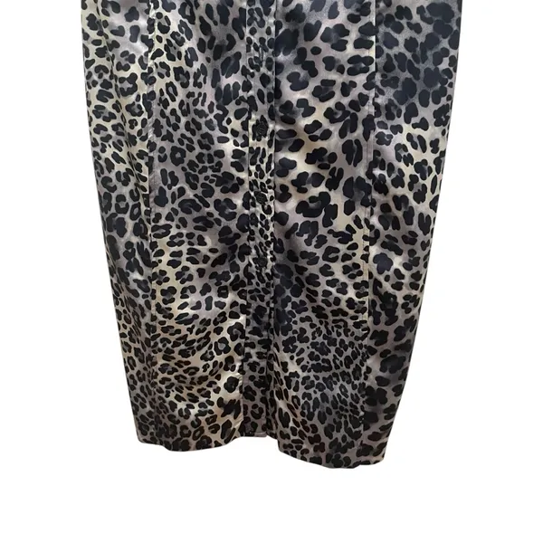 Zara Basic Leopard Print Button Front Dress Animal Print Black Women’s Medium - Image 2