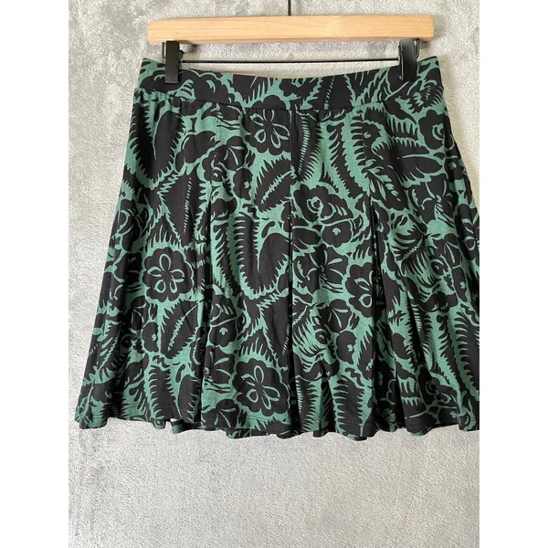 Boden Jersey‎ Mini Skirt Green Floral Print 8 Cottagecore Boho Dark Academia New - Image 3
