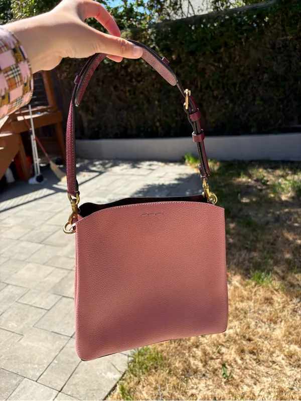 Coach Leather Crossbody Handbag With Short Strap Including Tag Pink - Image 3