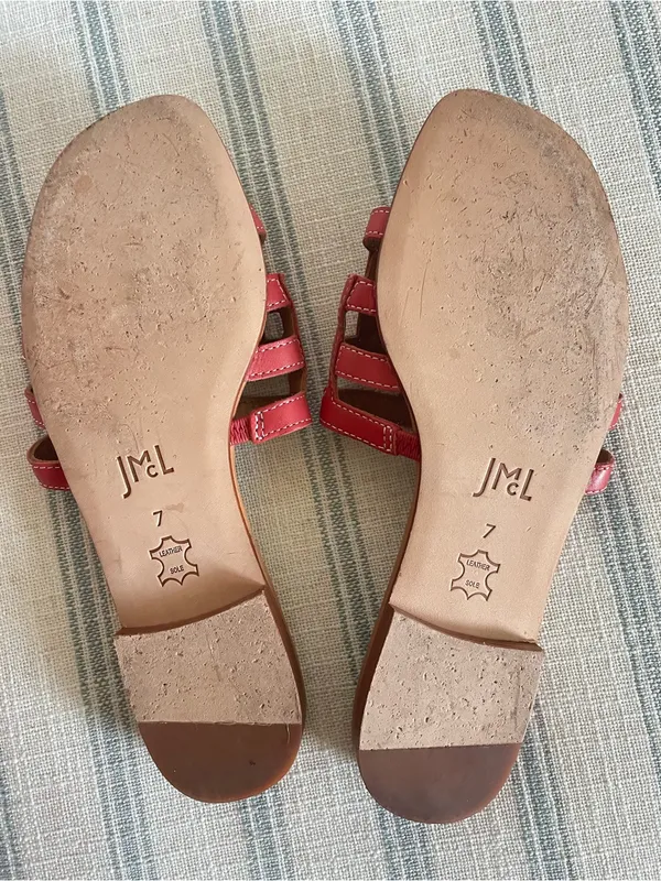 J. McLaughlin Willa Leather Cutout Geometric Slide Sandals Size US 7 - Image 4