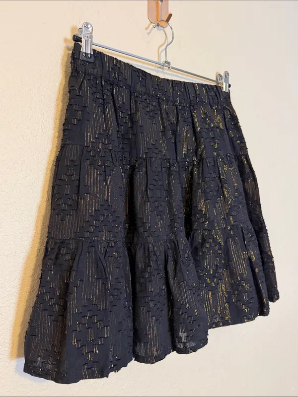 ROLLER RABBIT LUREX ASHTON SKIRT BLACK Gold Metallic Size‎ Small - Image 5