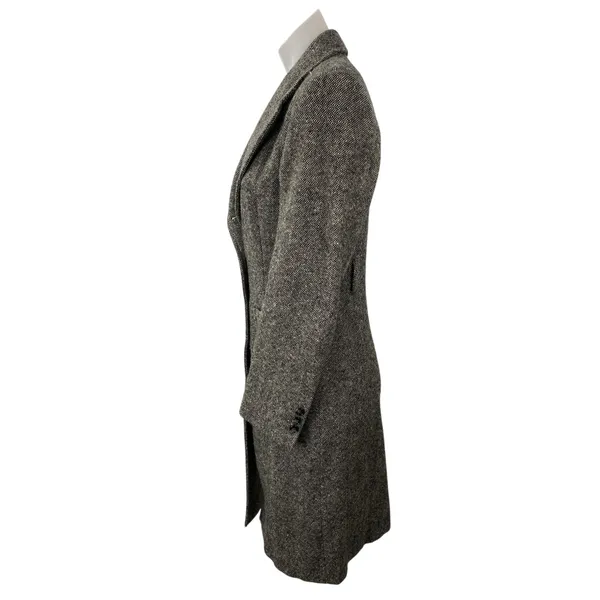 Veva Medem 100% Wool Gray Long Sleeve Notch Collar Blazer Over Coat Jacket Sz 38 - Image 4
