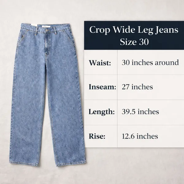 American Apparel Women Crop Wide Leg Jeans 30 Pink Tint Wash Y2K 90s‎ - Image 14