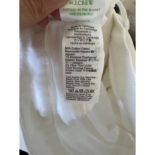 J. Crew High Rise Essential Straight Denim Jeans White Size 29 Petite - Image 7
