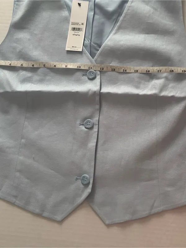 New Calvin Klein Linen Blend Button Front Vest-XL - Image 6