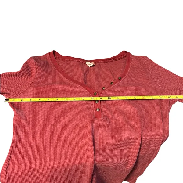 Anthropologie Pilcro v neck waffle henley sz L - Image 8