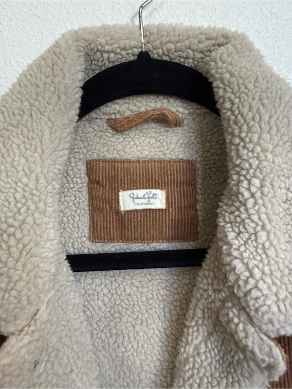 John Galt Corduroy Sherpa Trucker Jacket Western Y2K Brown NWOT - Image 3