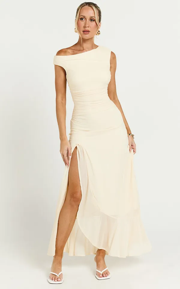 New Showpo Judee Midi Dress One Shoulder High Split Dress Size Medium MSRP $99 - Image 2
