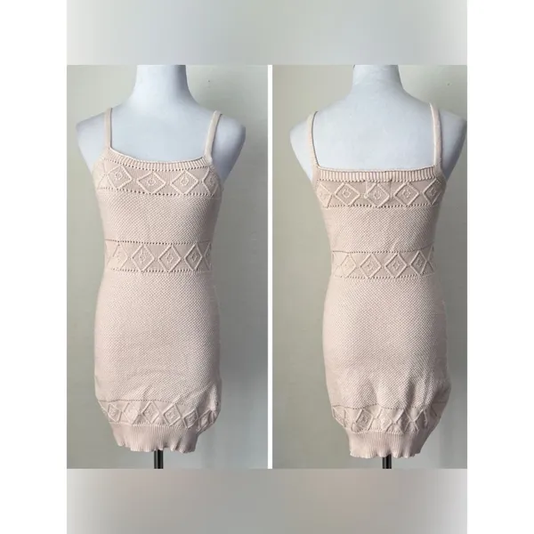 Hello Molly VENUS RETROGRADE KNIT DRESS BEIGE women’s size xs xsmall / size 2 - Image 4
