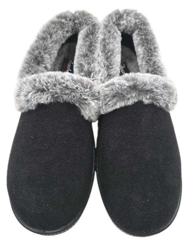 Skechers Womens Cozy Campfire Team Toasty plush gray faux Suede Fur Sz 8 black - Image 8