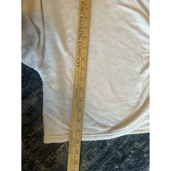 Offline By Aerie Sweatshirt Ruched Front Long Sleeve Vneck Thumbholes Beige XL - Image 10