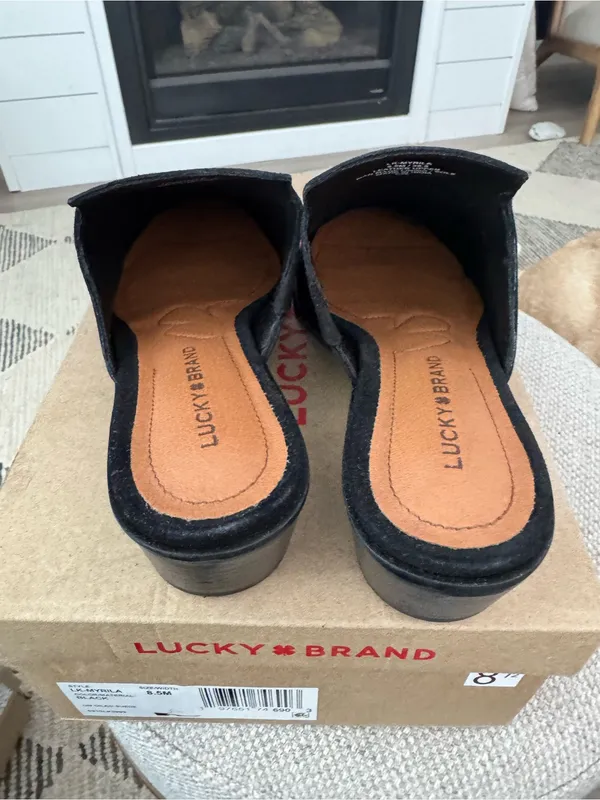 Lucky Brand Women's Myrila Heeled Mule 8.5 M Black New in box - Image 5