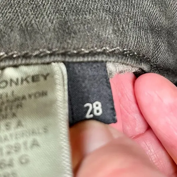Vervet New Flying Monkey Army Green Distressed Jeans 28 - Image 10