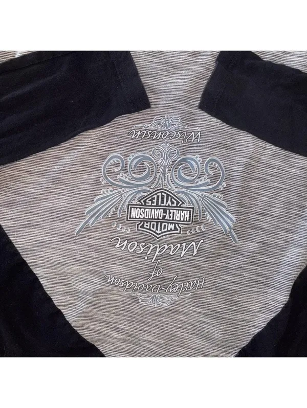 Harley-Davidson Motorcycles Woman’s L Madison Wisconsin Long Sleeve Raglan Tee - Image 3