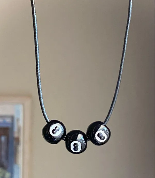Handmade 8 ball grunge funky unisex necklace🎲8️⃣🖤 - Image 6