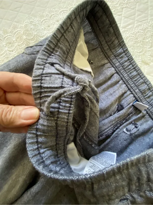 Old Navy Wide-Leg Linen Blend Pull-On Pants in Light Charcoal Heather Size S - Image 8