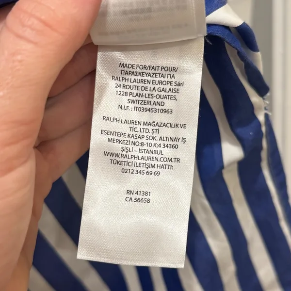 Lauren Ralph Lauren Tunic Women S Blue White Striped Lace Up Nautical Coastal‎ - Image 9