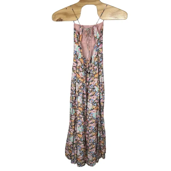 Hello Molly Floral Maxi Dress Sz Medium/6 Brown Pink Wedding Guest Festival Boho - Image 4