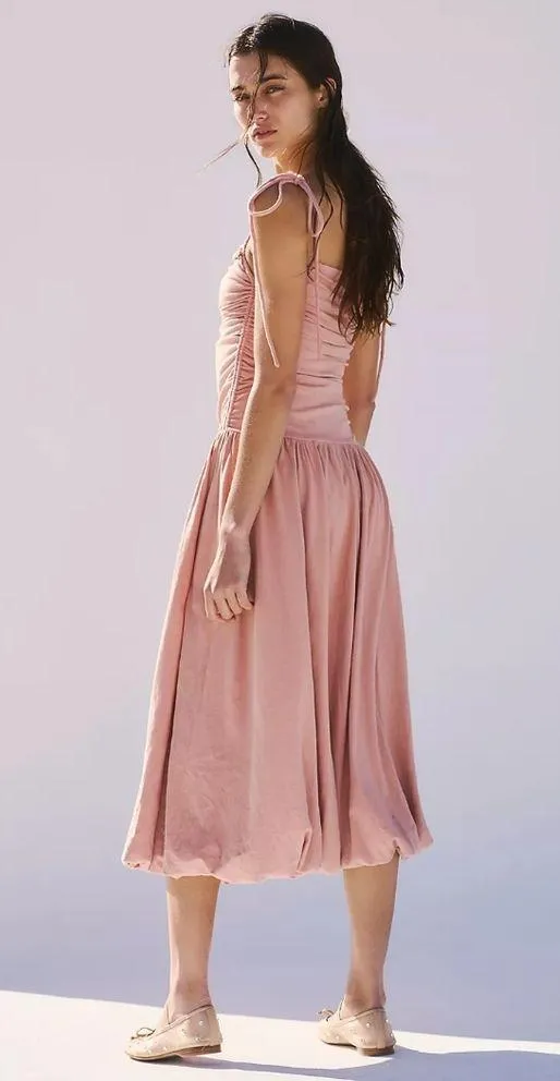 NWT FREE PEOPLE Liza Drop-Waist Midi Color: Tuscany Size M - Image 2