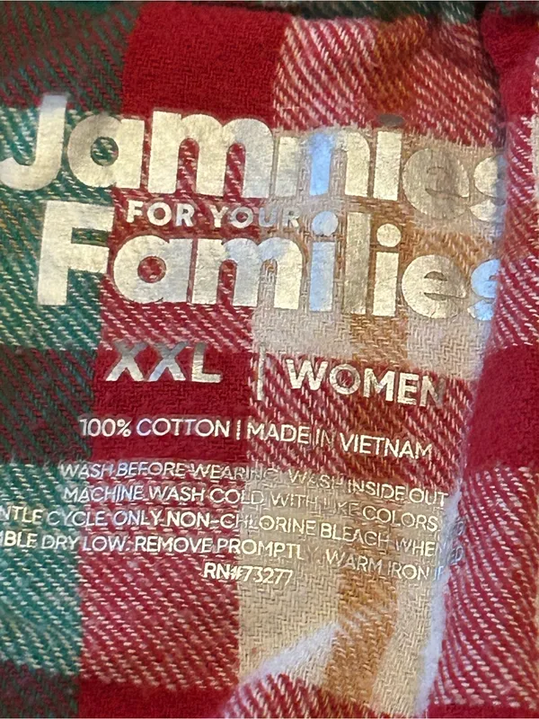 jammies for your family - green, red, and white plaid pajama pants - size xxl - Image 8